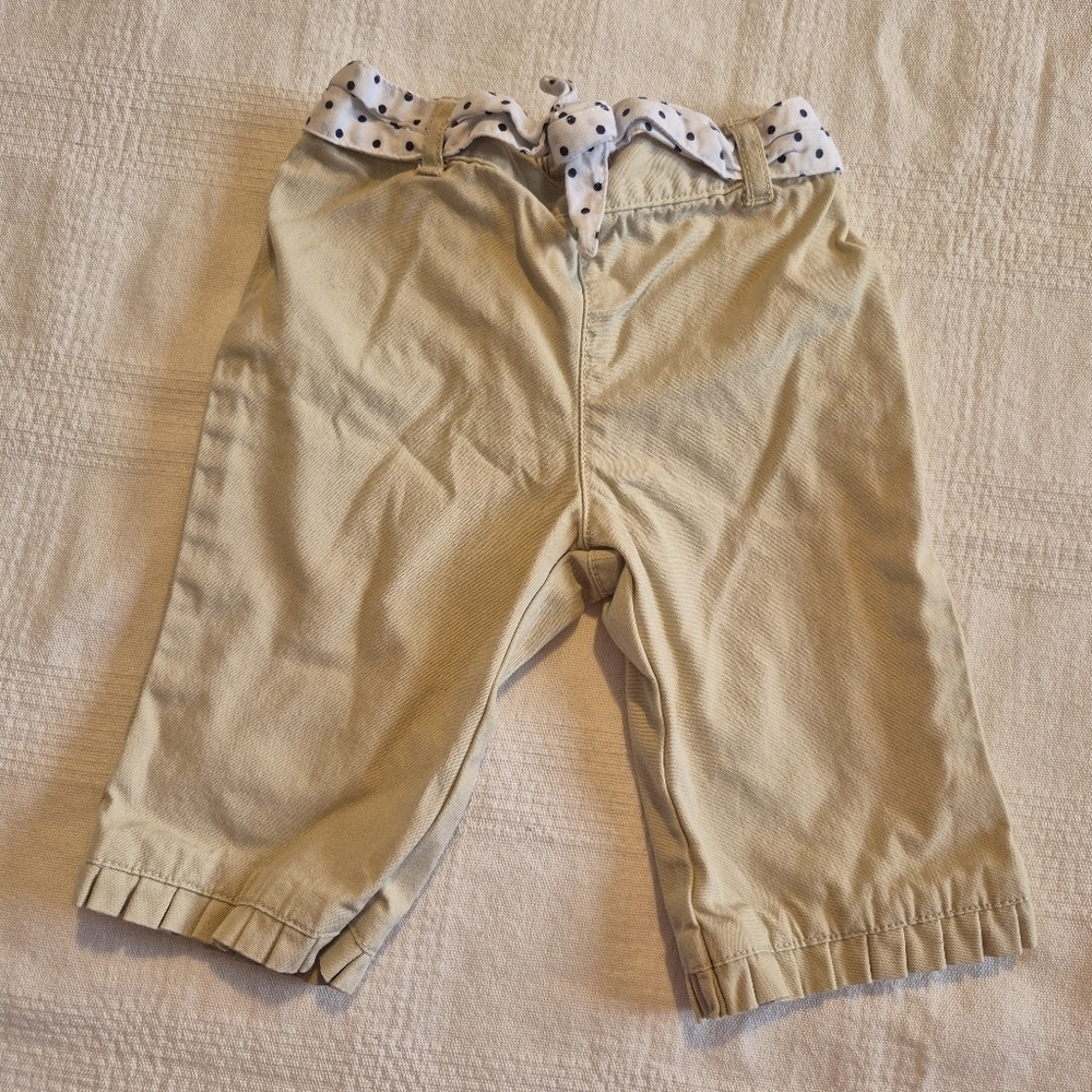 Gymboree girls size 3 - 6 months tan pants vguc elastic back waist